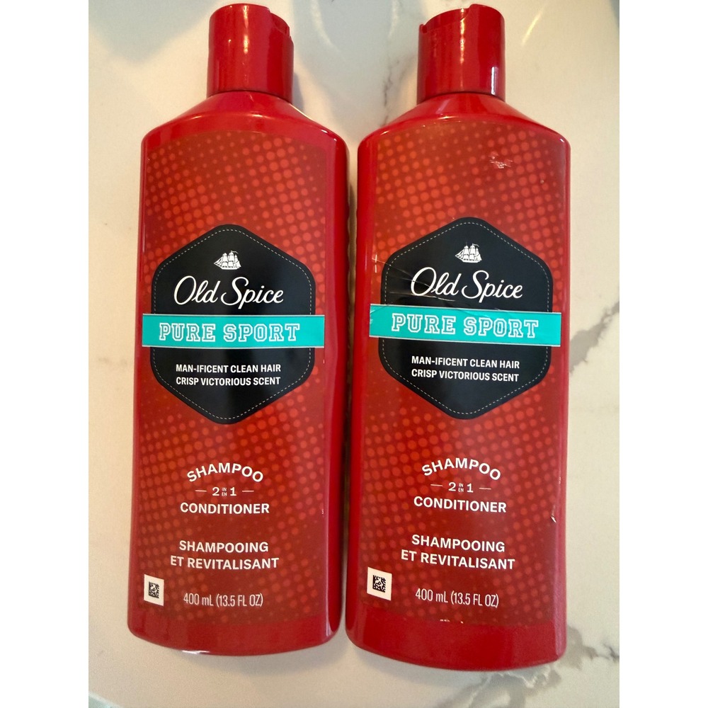 2 Pack Old Spice Pure Sport 2-in-1 Shampoo & Conditioner 13.5 fl oz Each NEW
